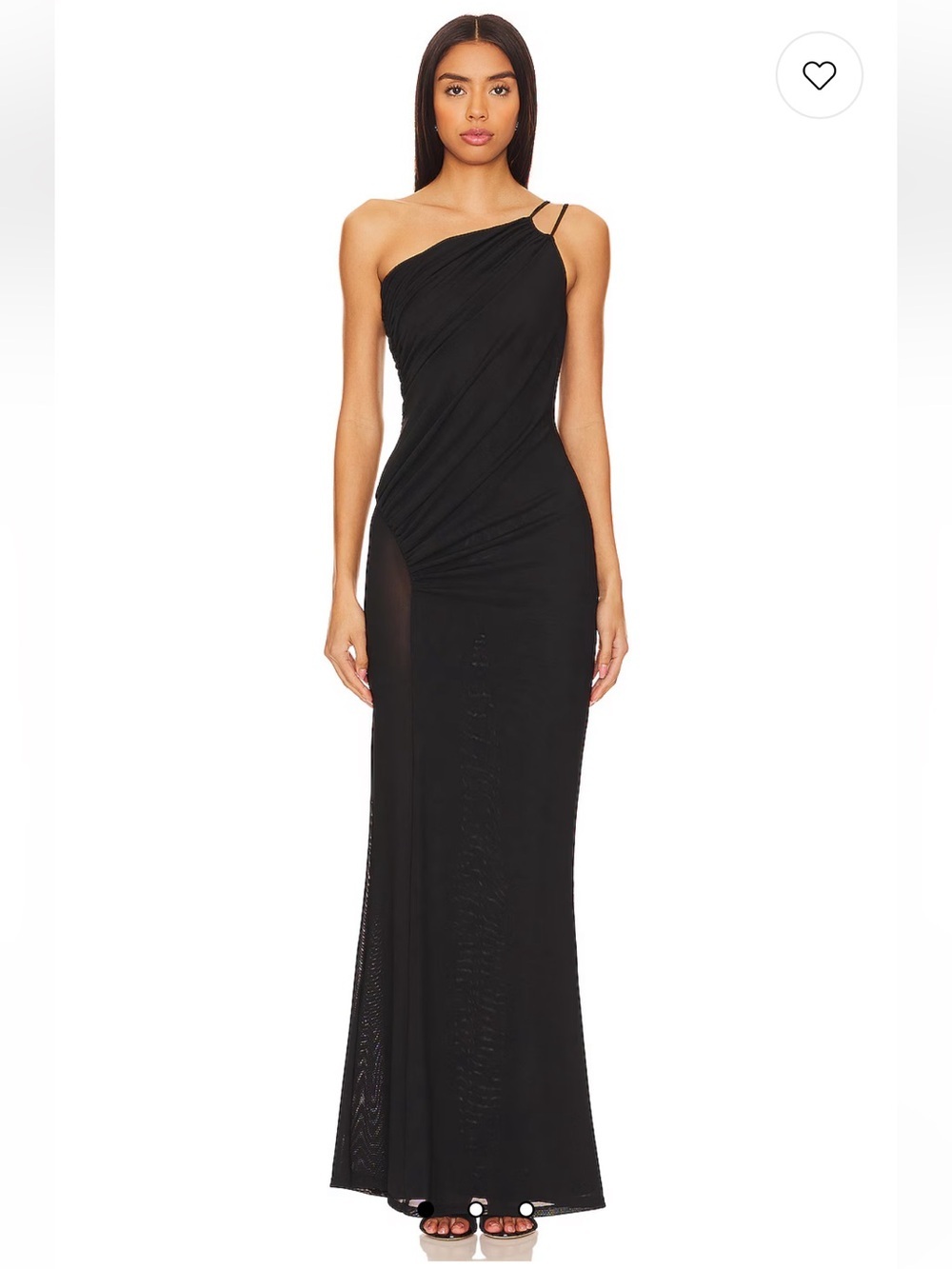 NBD Osiris Gown Black One-Shoulder Evening dress maxi Revolve XS
